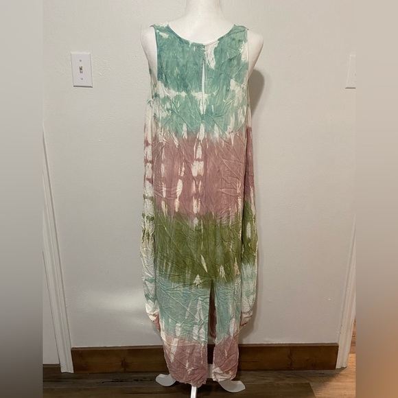 Mud Pie women's M tie dye sleeveless maxi dress with cutout in back EUC - Picture 2 of 7